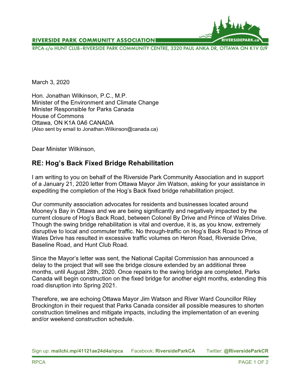 RE: Hog's Back Fixed Bridge Rehabilitation