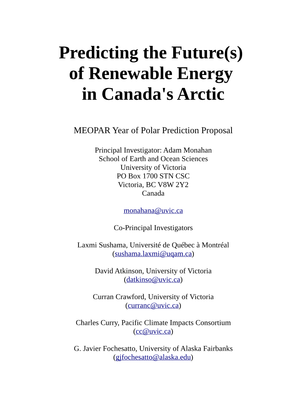 Predicting the Future(S) of Renewable Energy in Canada's Arctic