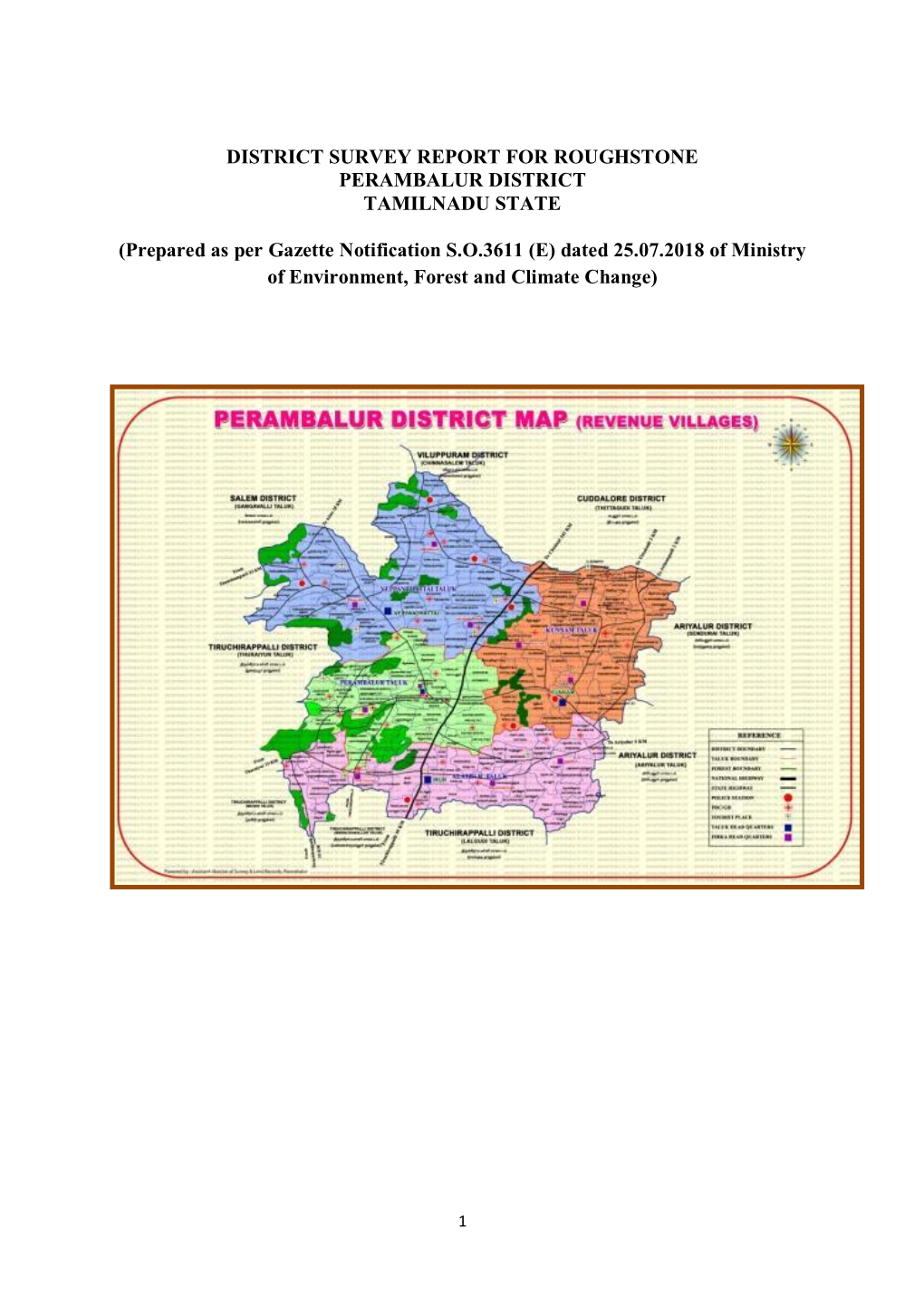 DISTRICT SURVEY REPORT for ROUGHSTONE PERAMBALUR DISTRICT TAMILNADU STATE (Prepared As Per Gazette Notification S.O.3611 (E)
