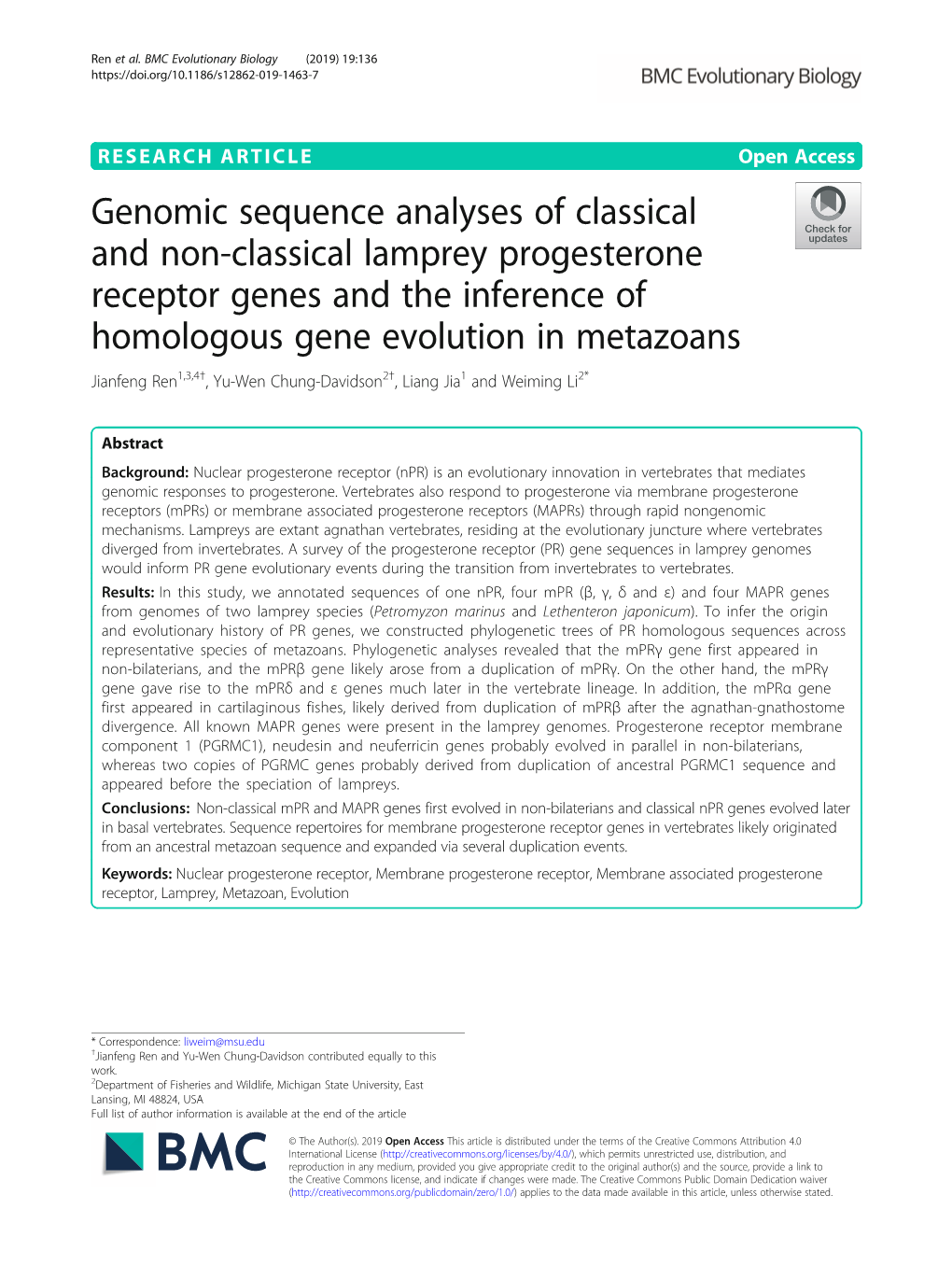 Genomic Sequence Analyses of Classical and Non-Classical Lamprey