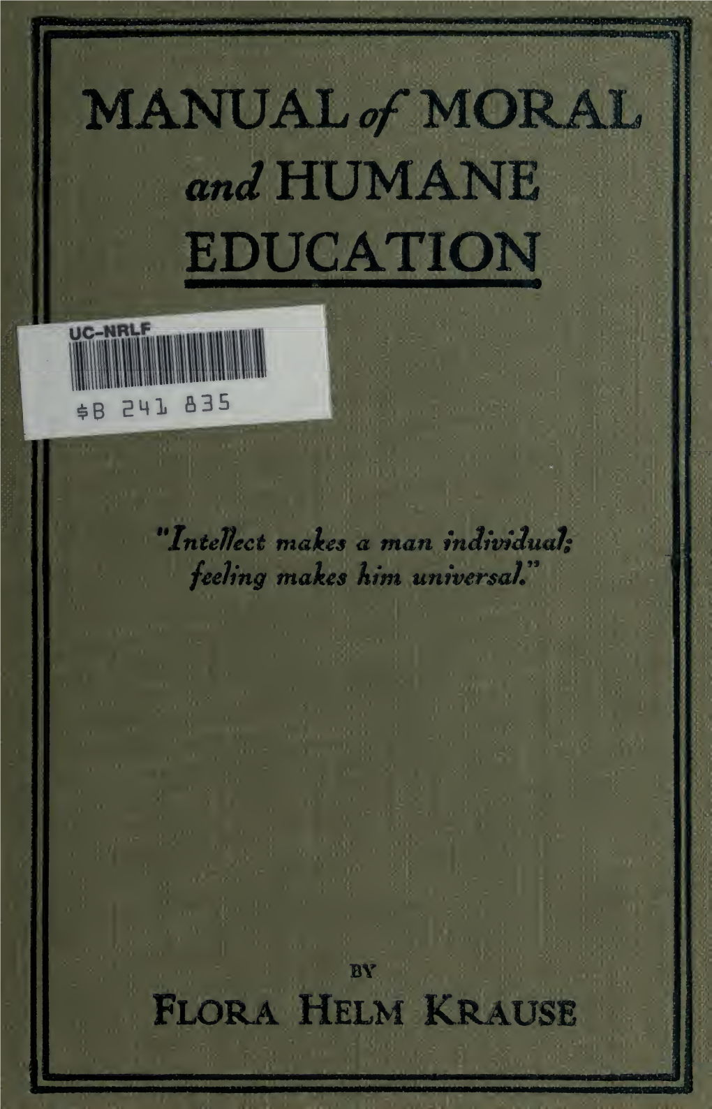 Manual of Moral and Humane Education, June to September