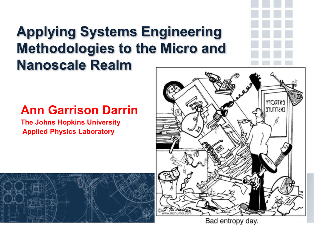 Applying Systems Engineering Methodologies to the Micro and Nanoscale Realm