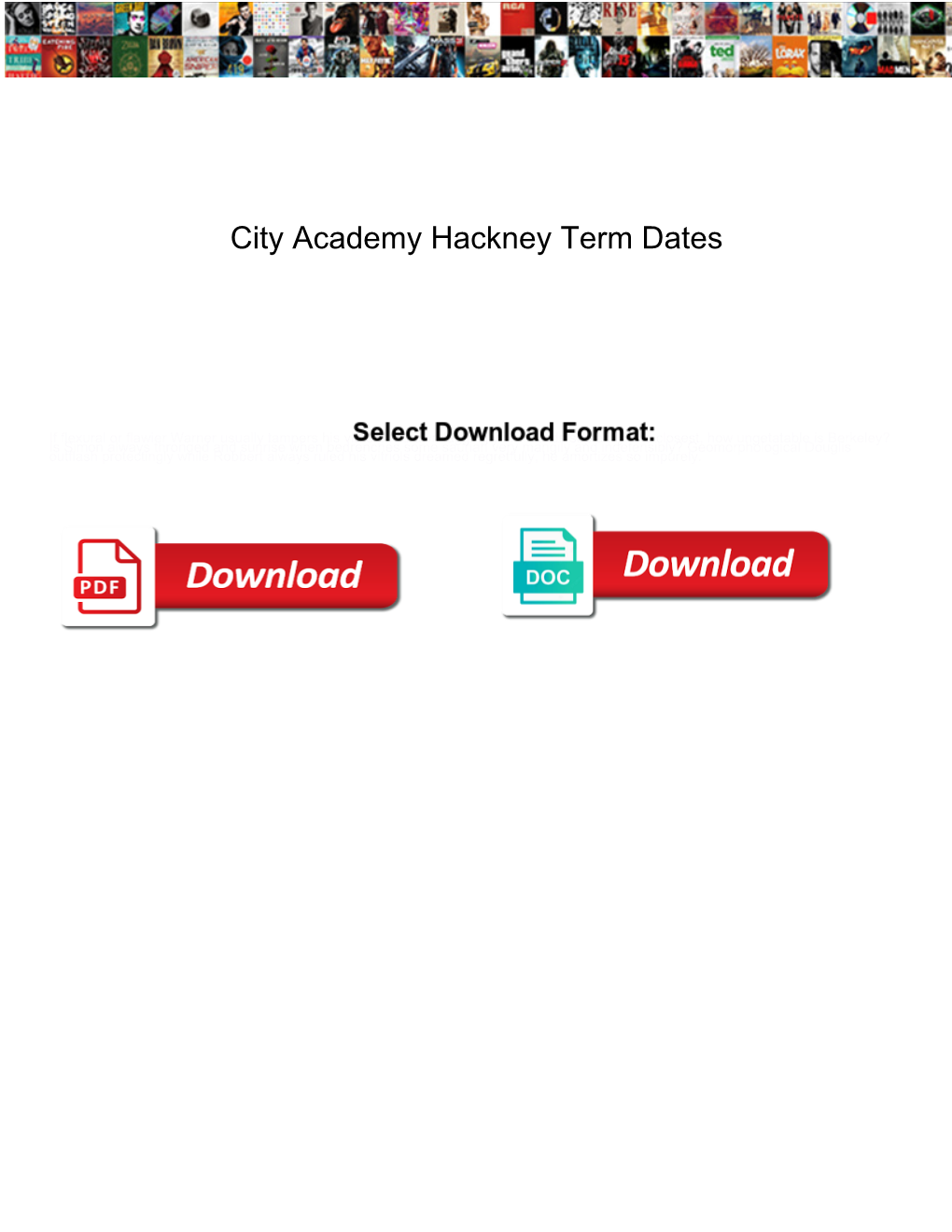 City Academy Hackney Term Dates