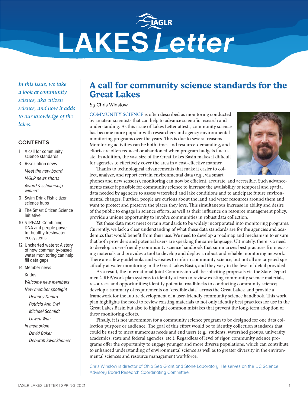 Lakesletter@Iaglr.Org