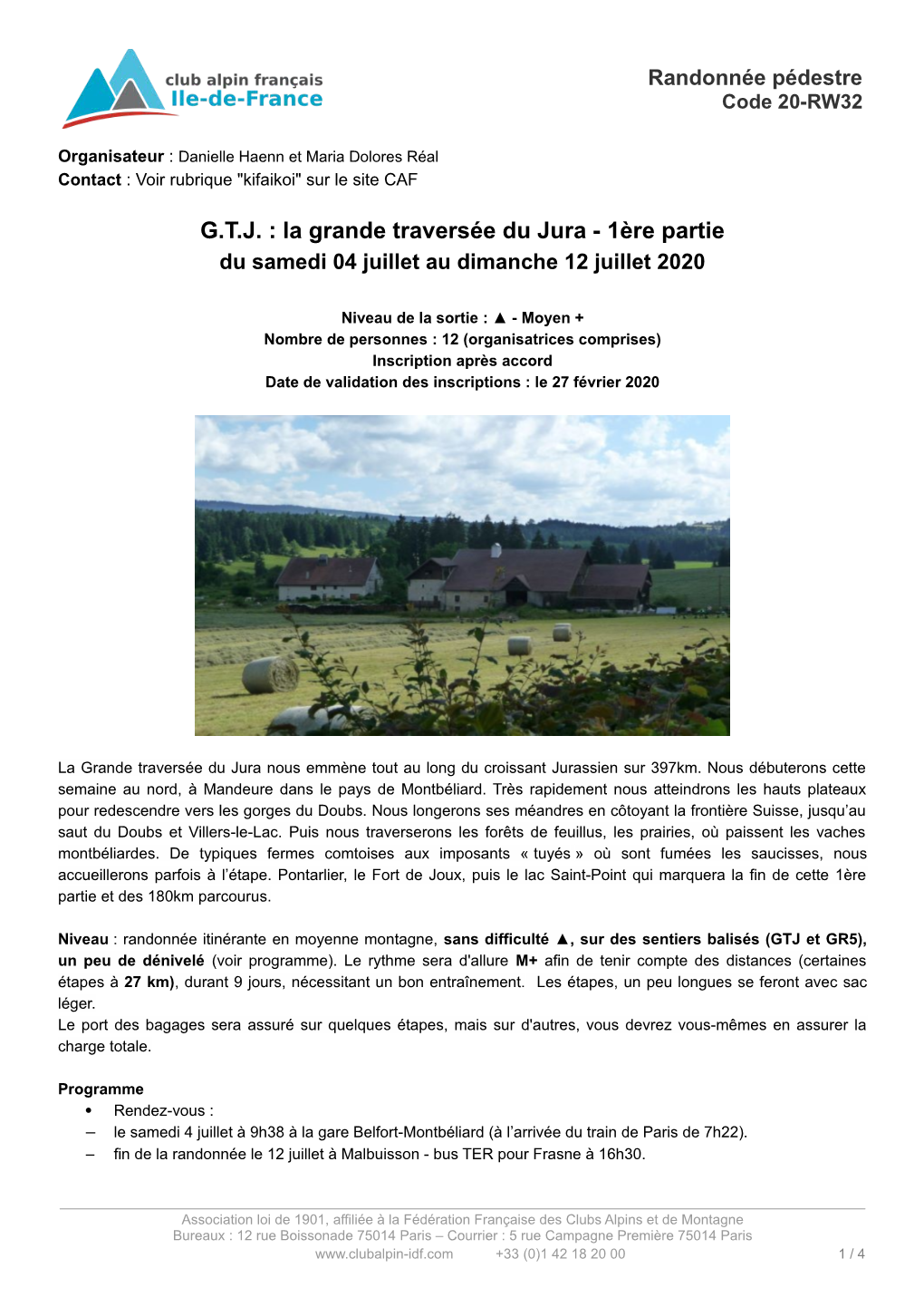 GTJ La Grande Traversée Du Jura