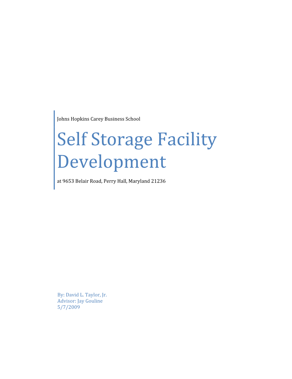 Self Storage Facility Development