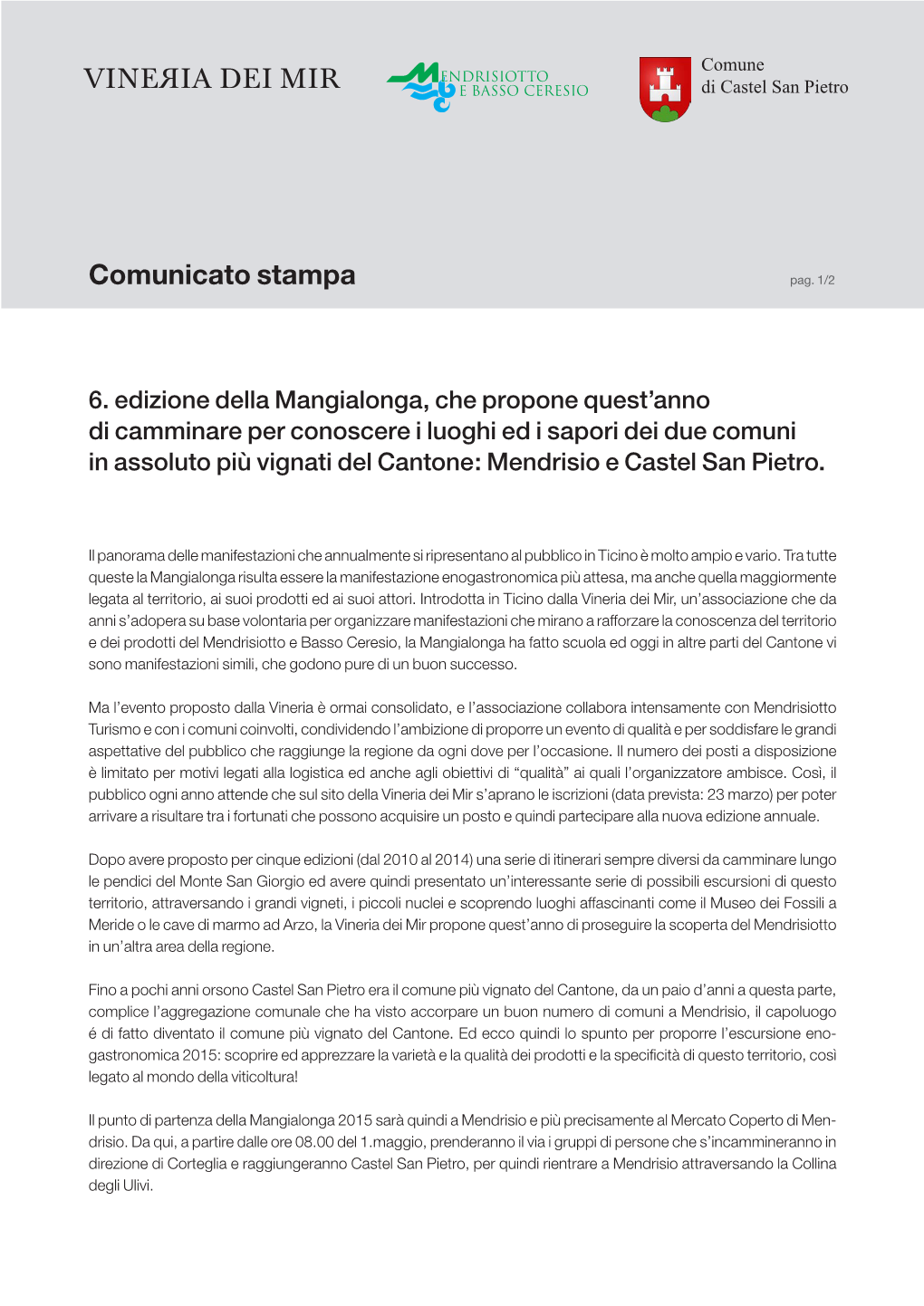 Comunicato Stampa Pag