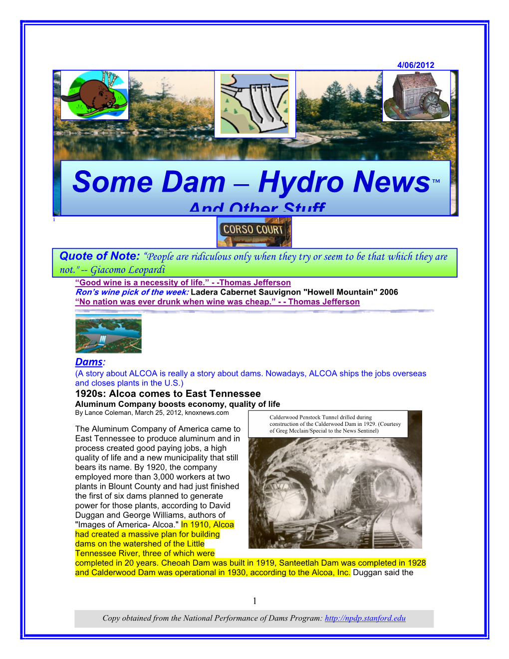 Some Dam – Hydro News™