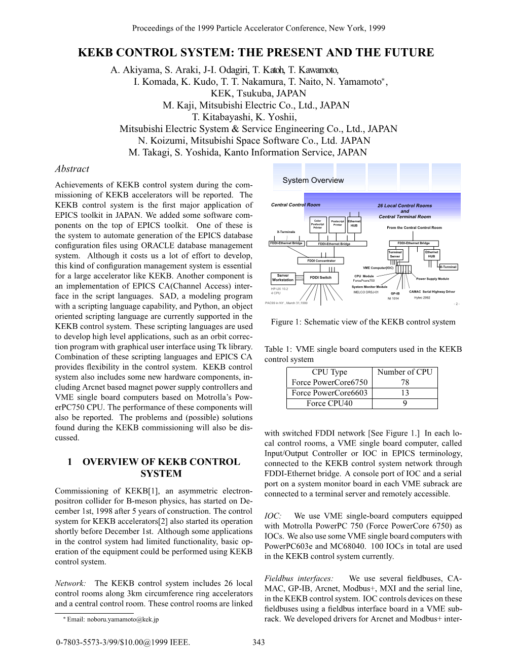 Kekb Control System: the Present and the Future A