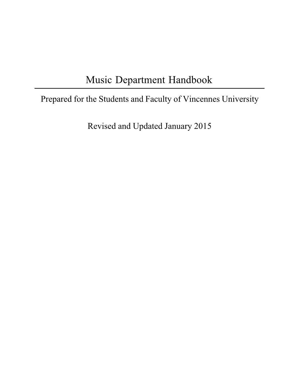 Music Department Handbook