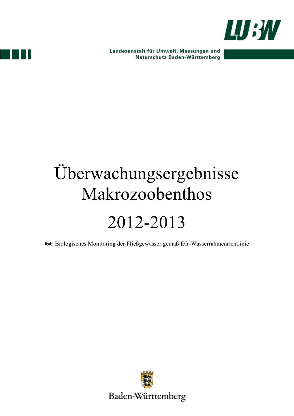 Überwachungsergebnisse Makrozoobenthos 2012-2013