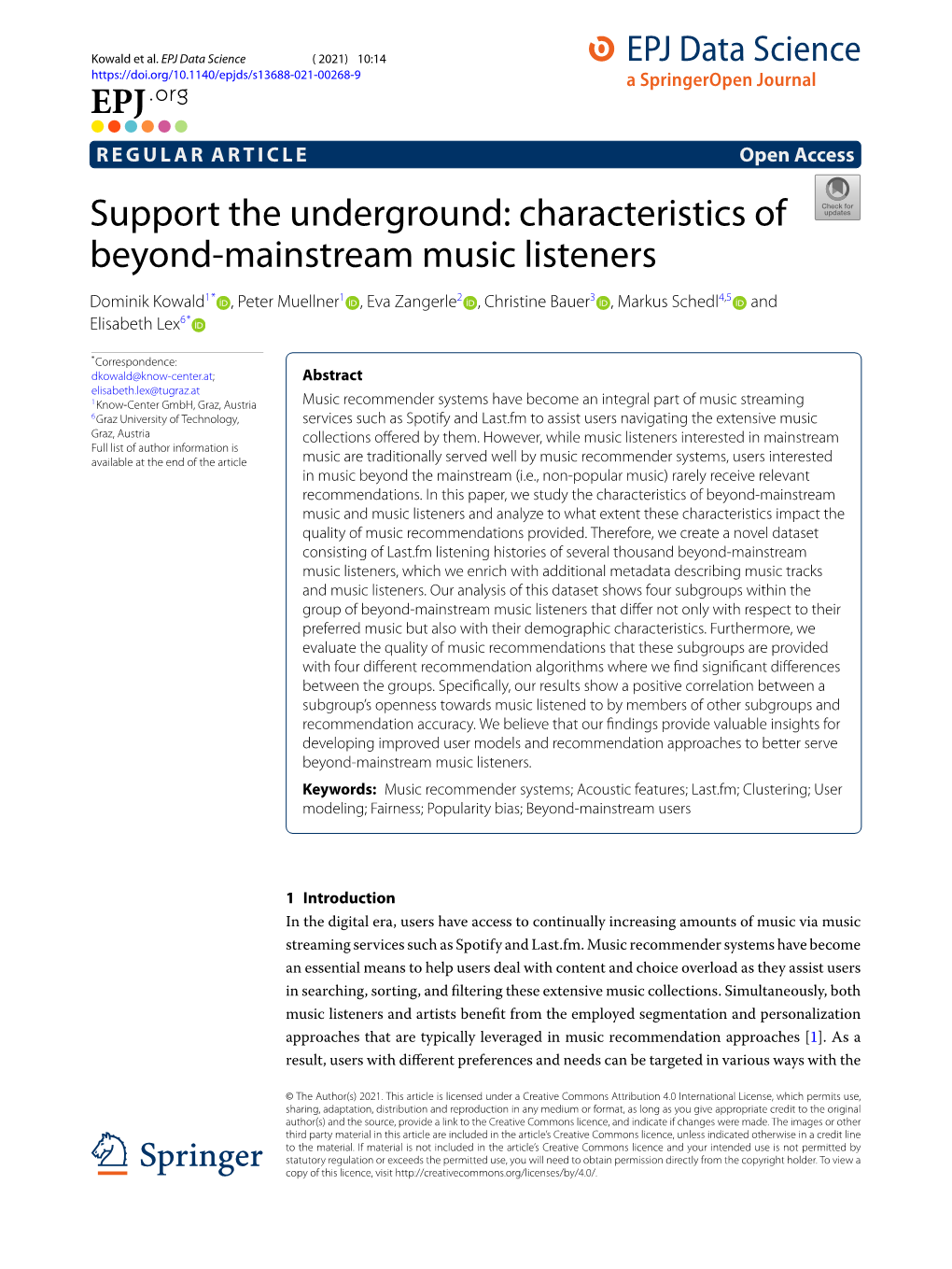 Characteristics of Beyond-Mainstream Music Listeners