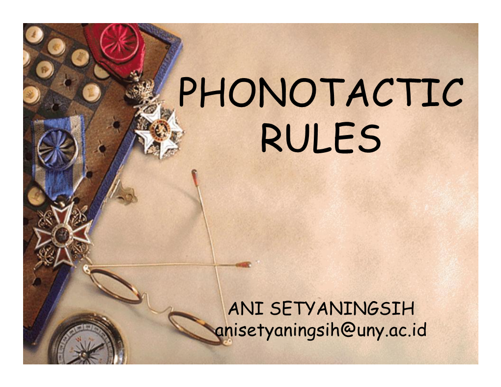 Phonotactic Rules