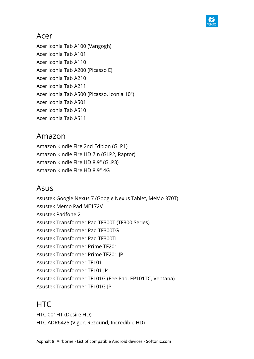 Acer Amazon Asus