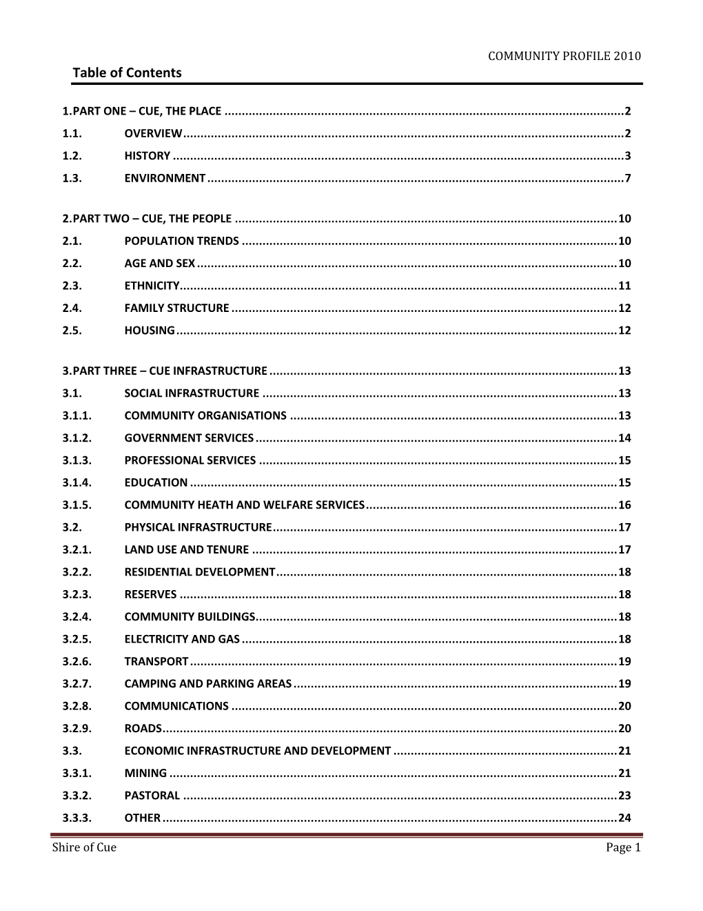 Table of Contents