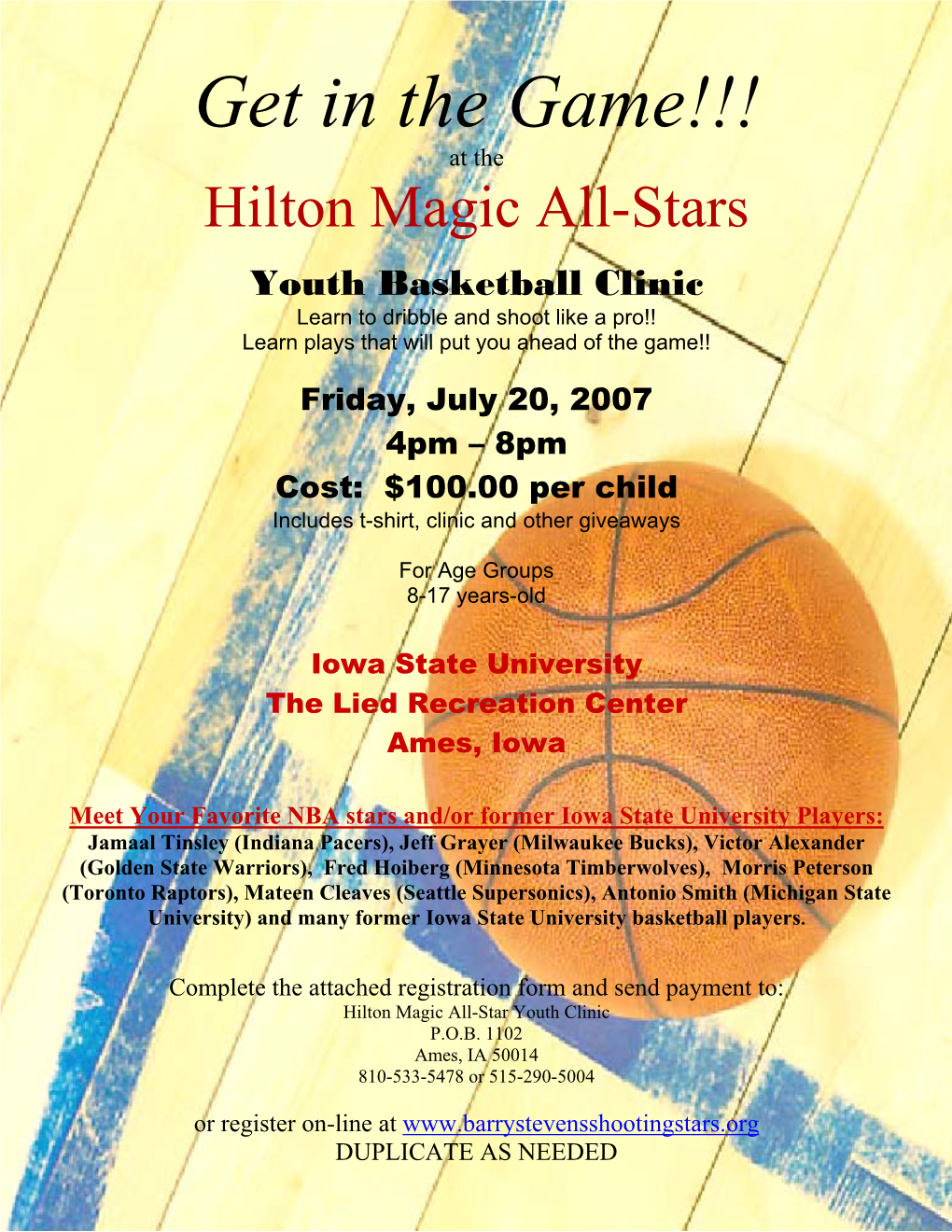 Get in the Game!!! at the Hilton Magic All-Stars