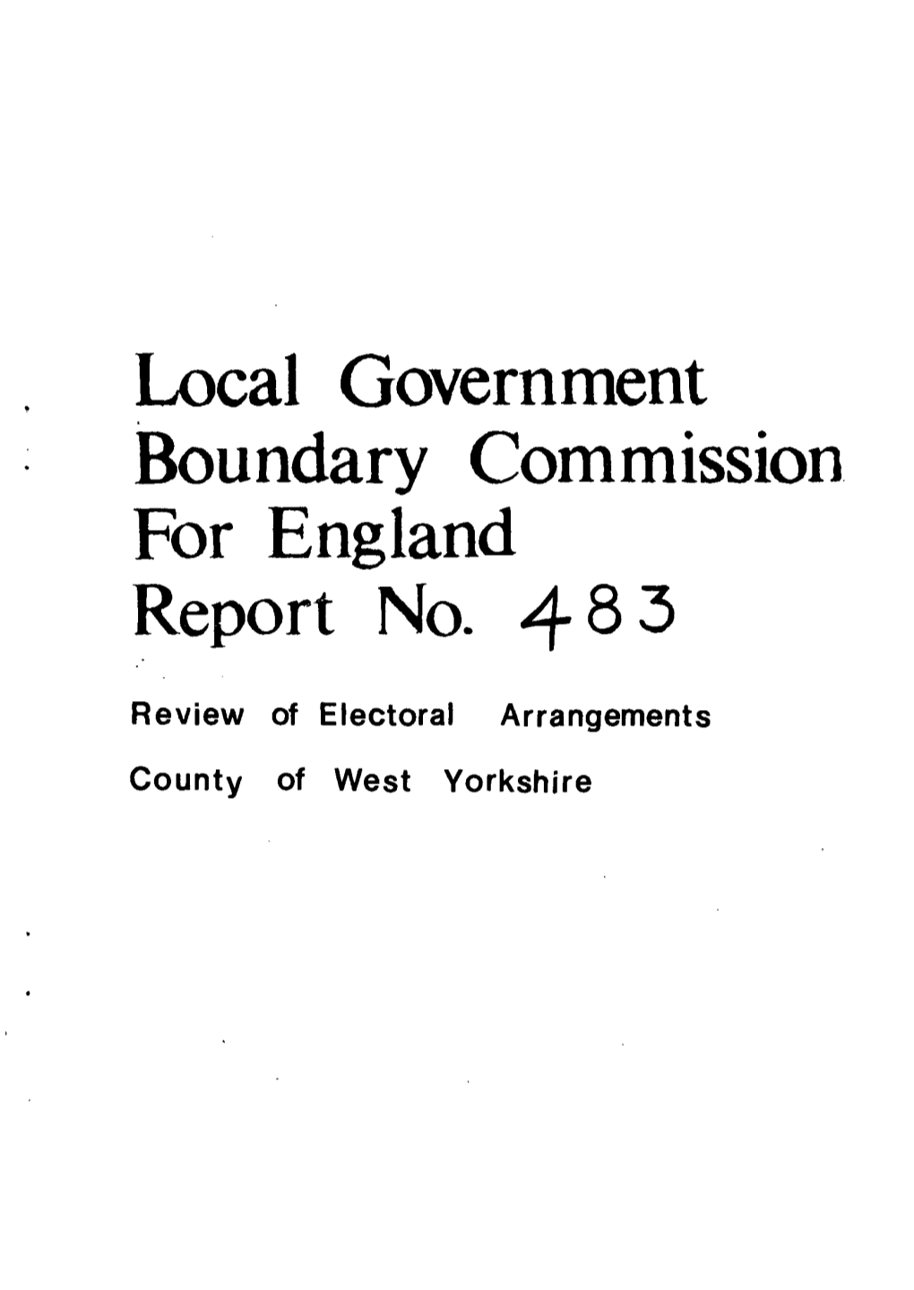 Local Government Boundary Commission for England Report No