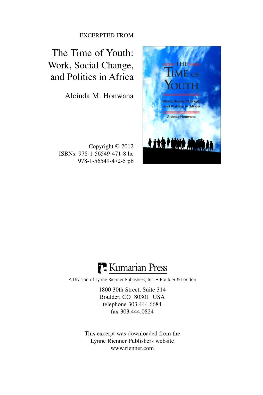 The Time of Youth: Work, Social Change and Politics in Africa