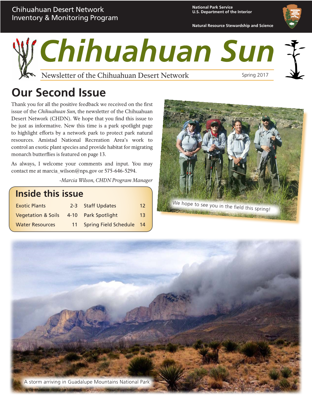 Newsletter of the Chihuahuan Desert Network Spring 2017