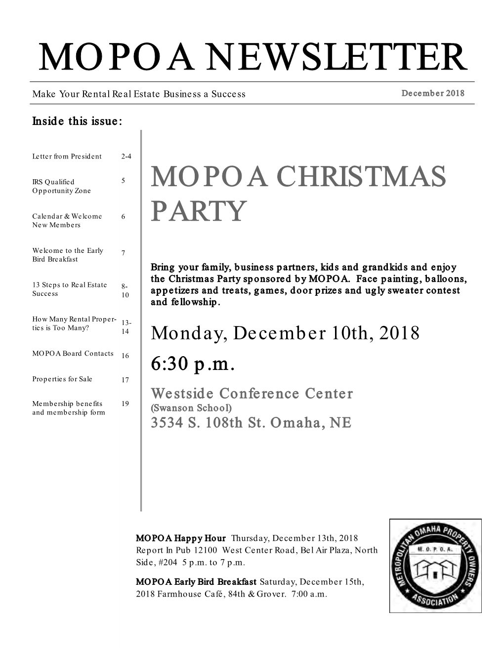 Mopoa Newsletter