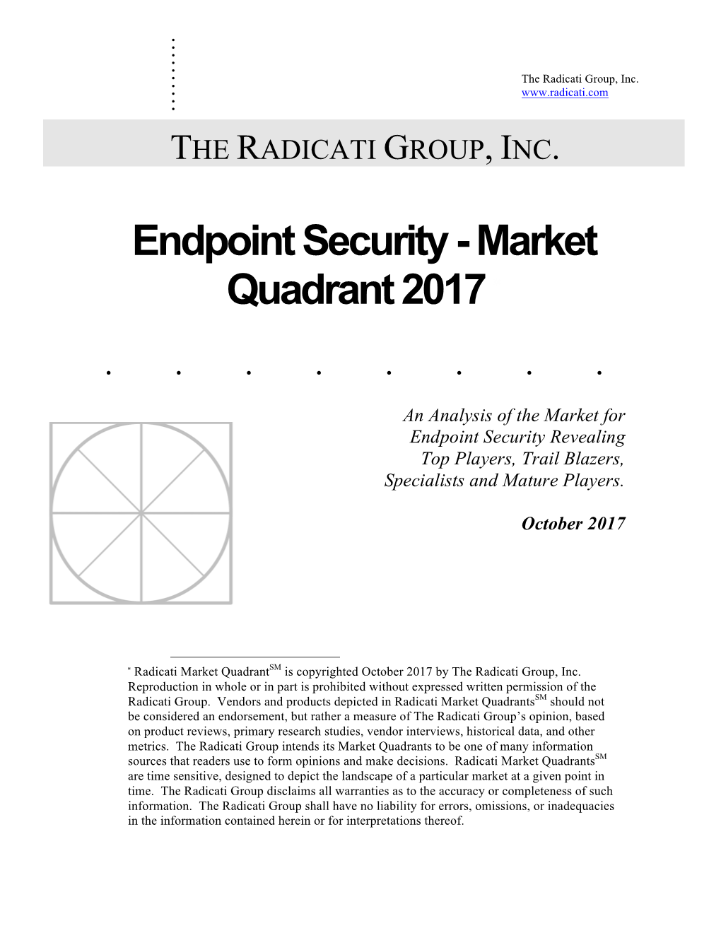 Endpoint Security - Market Quadrant 2017 *