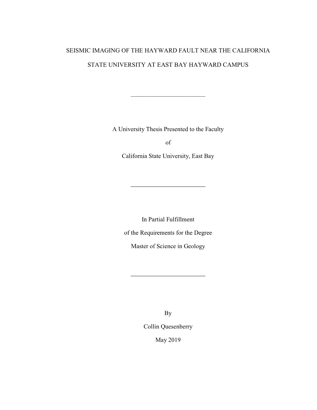 Seismic Imaging of the Hayward Fault Near the California