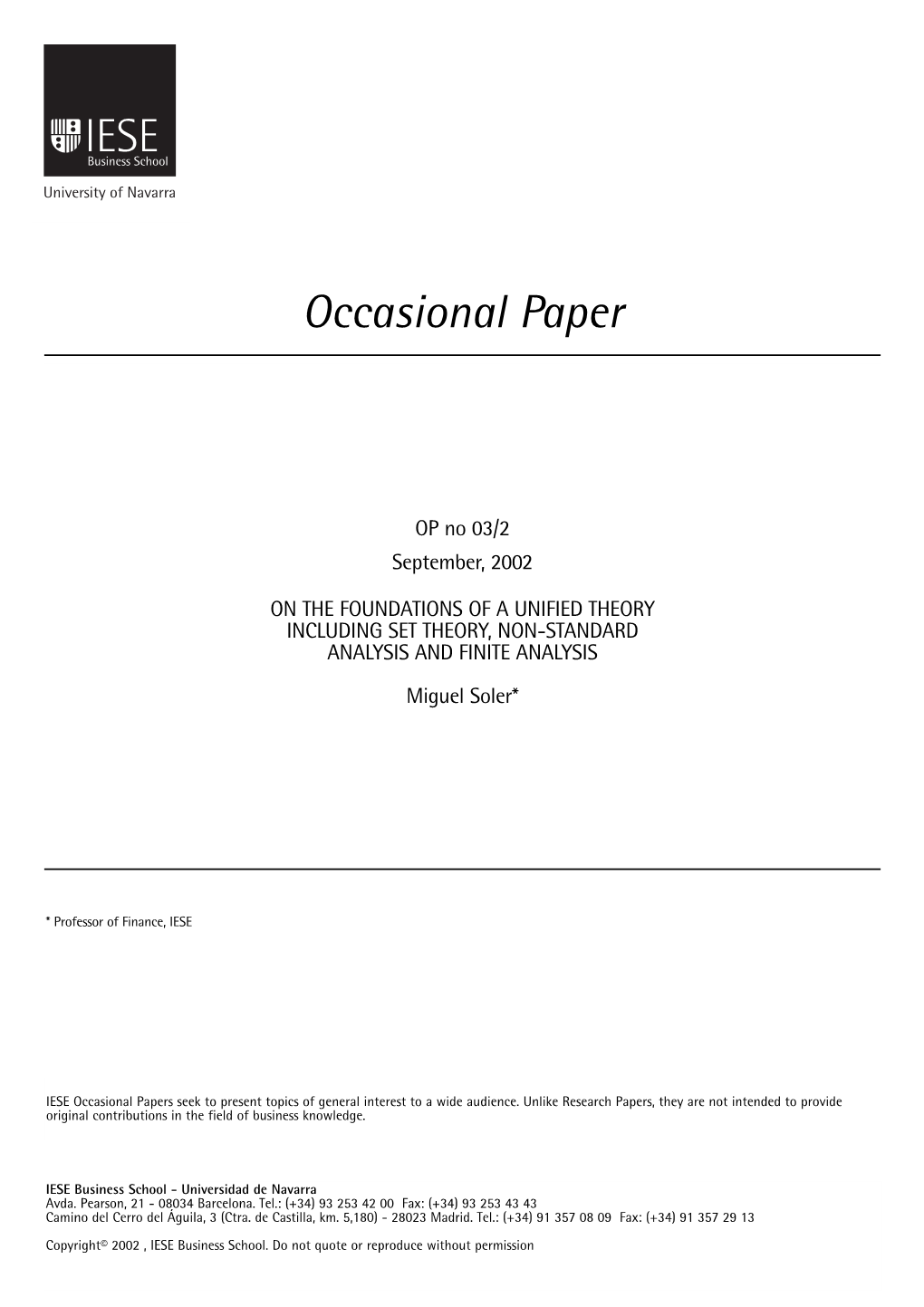 Occasional Paper