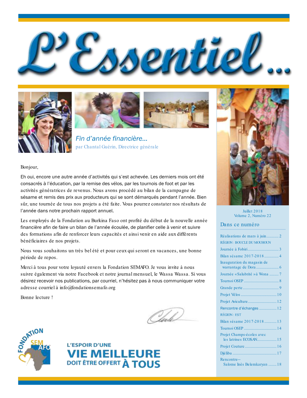 L'essentiel Vol2 No22 – Juillet 2018