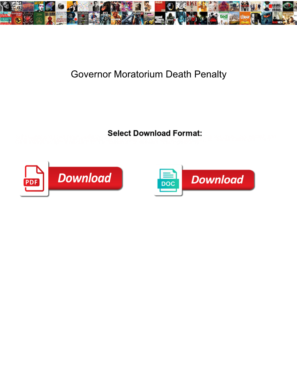 Governor Moratorium Death Penalty