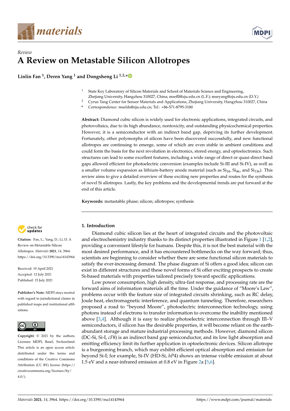 A Review on Metastable Silicon Allotropes