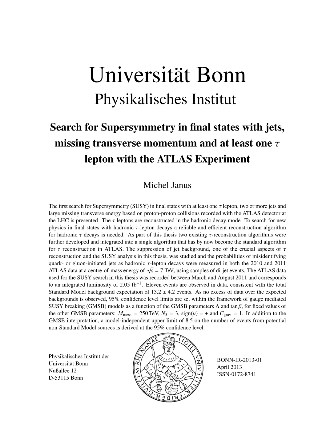 Search for Supersymmetry in Final States