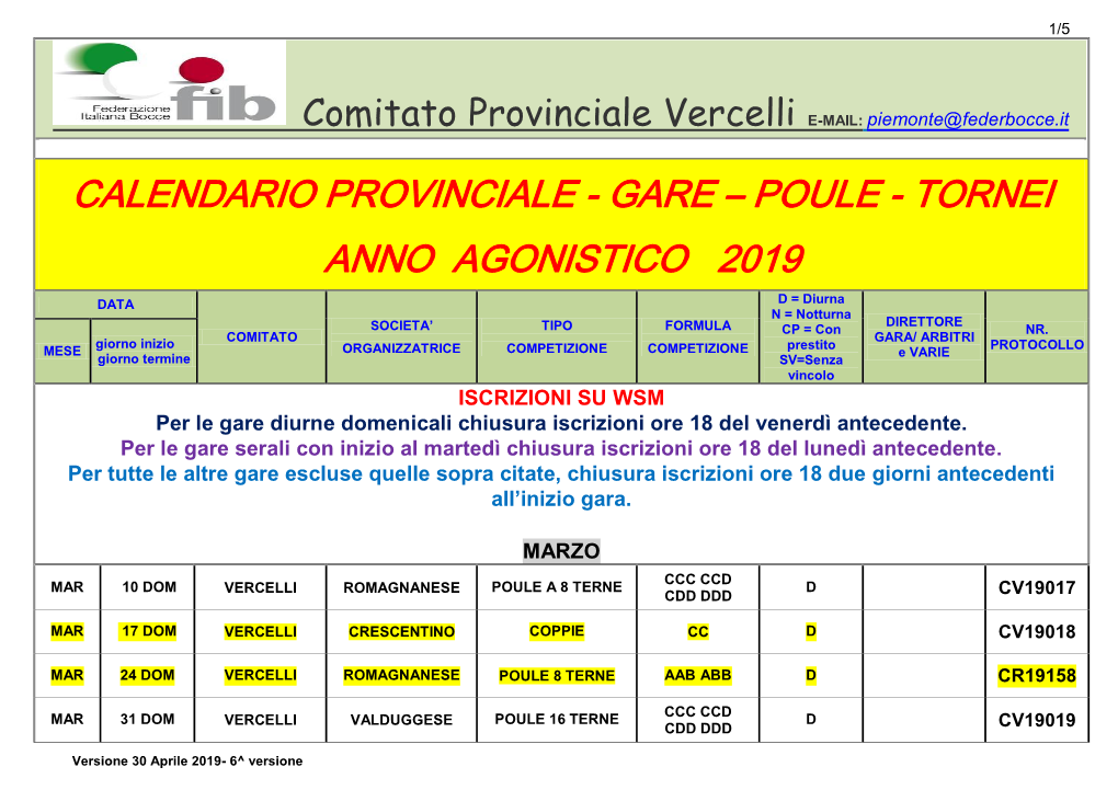 COMITATO PROVINCIALE Di TORINO