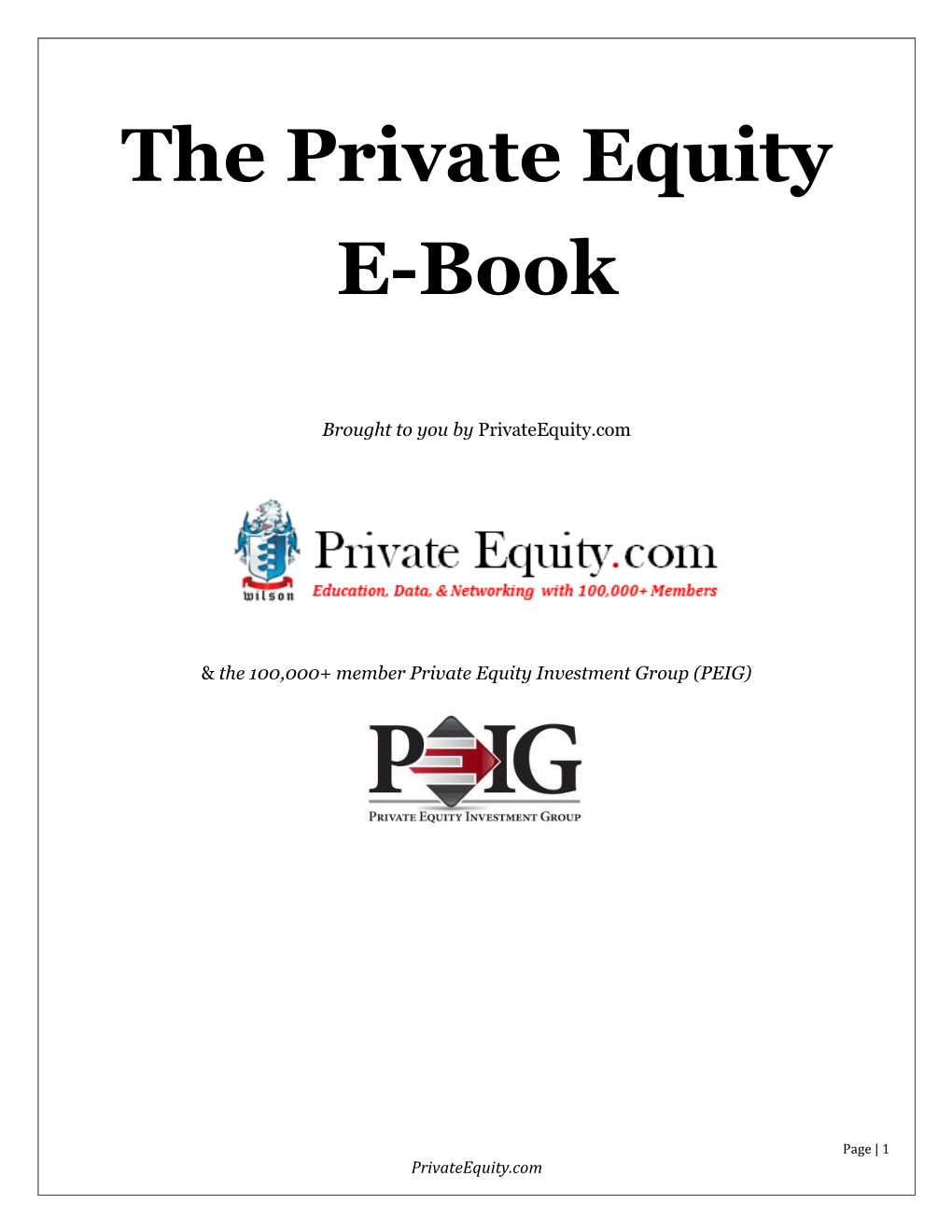 The Private Equity E-Book