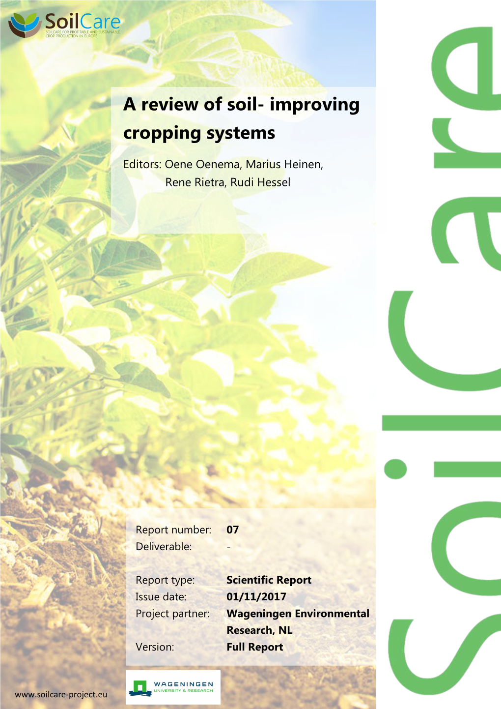 Review Report of Soil-Improving Cropping Systems