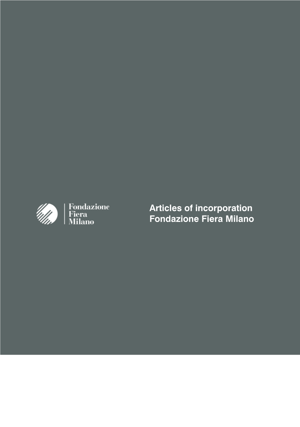 Articles of Incorporation Fondazione Fiera Milano