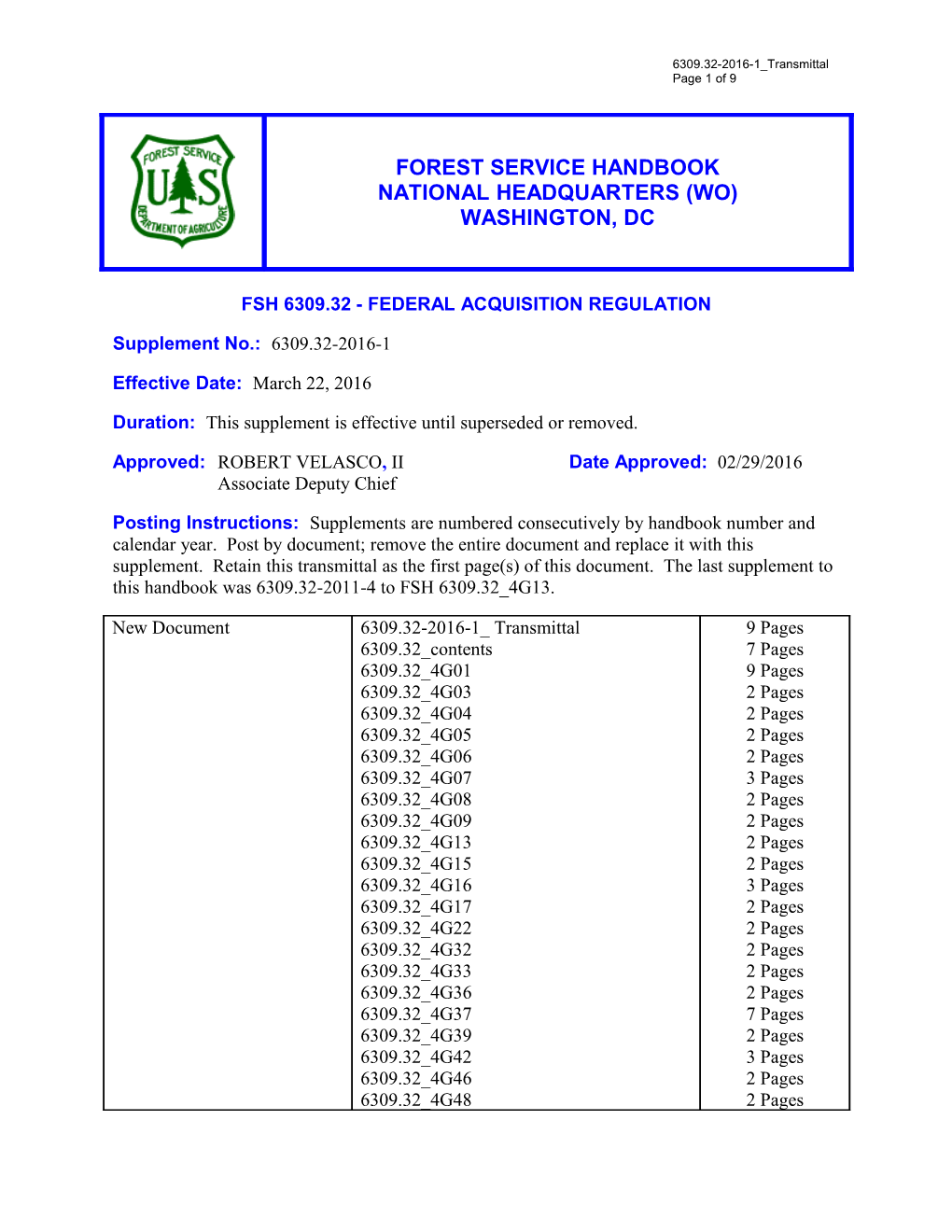 Fsh 6309.32 - Federal Acquisition Regulation