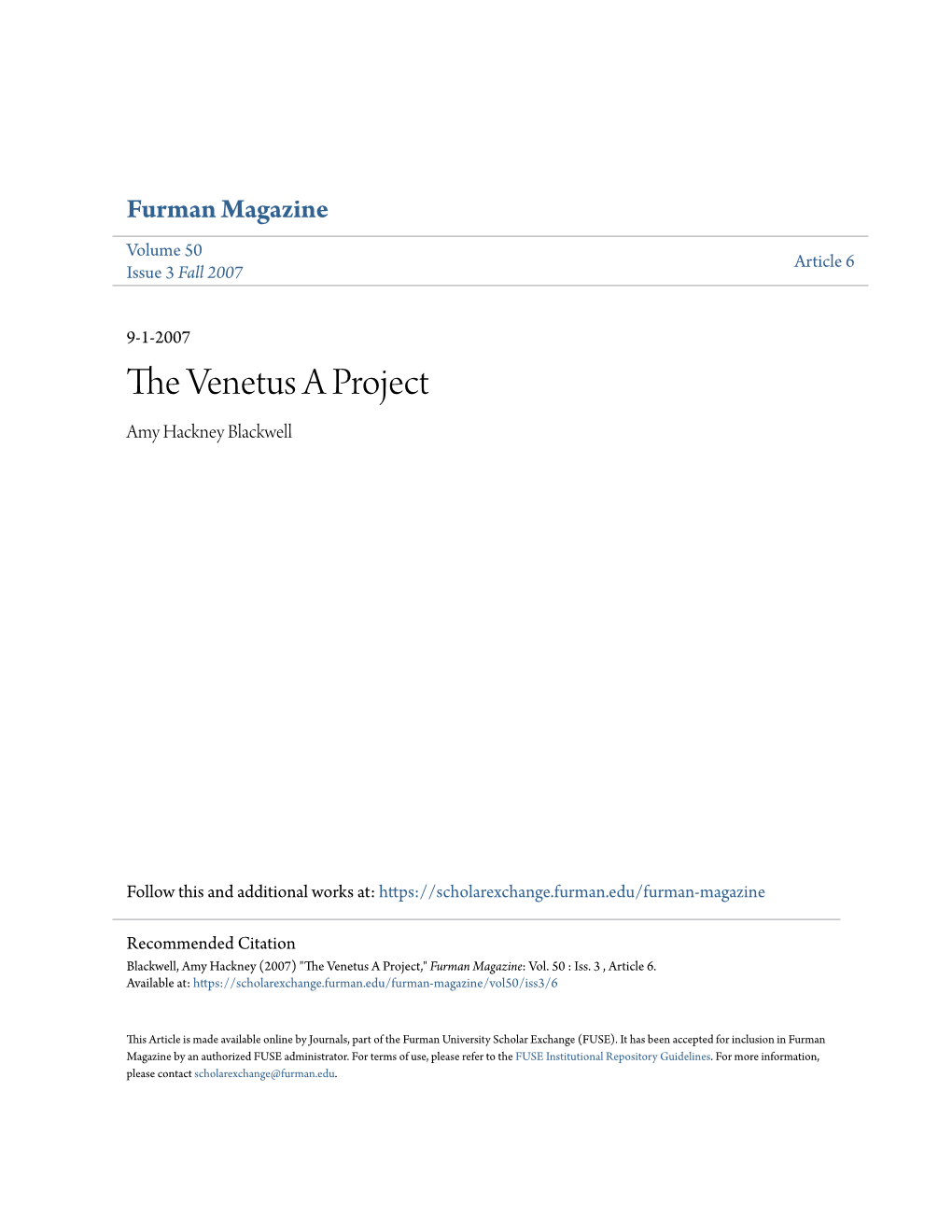 The Venetus a Project