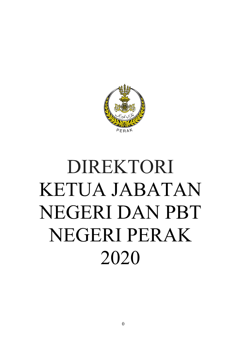 Ketua Jabatan Negeri Dan Pbt Negeri Perak 2020