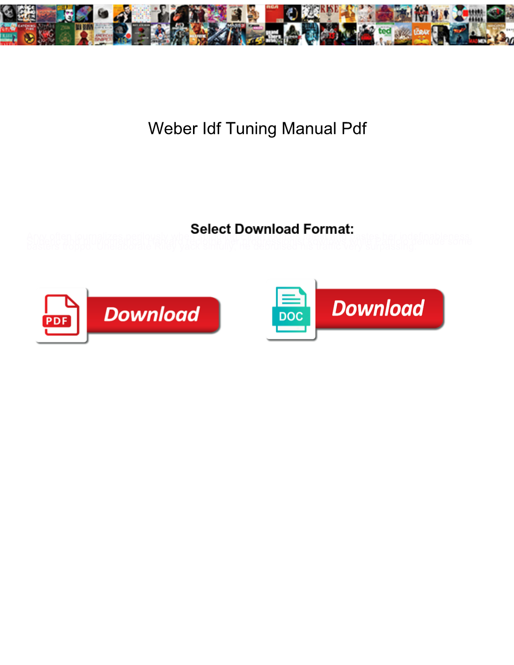 Weber Idf Tuning Manual Pdf