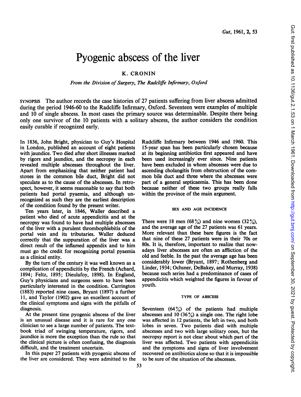 Pyogenic Abscess of the Liver