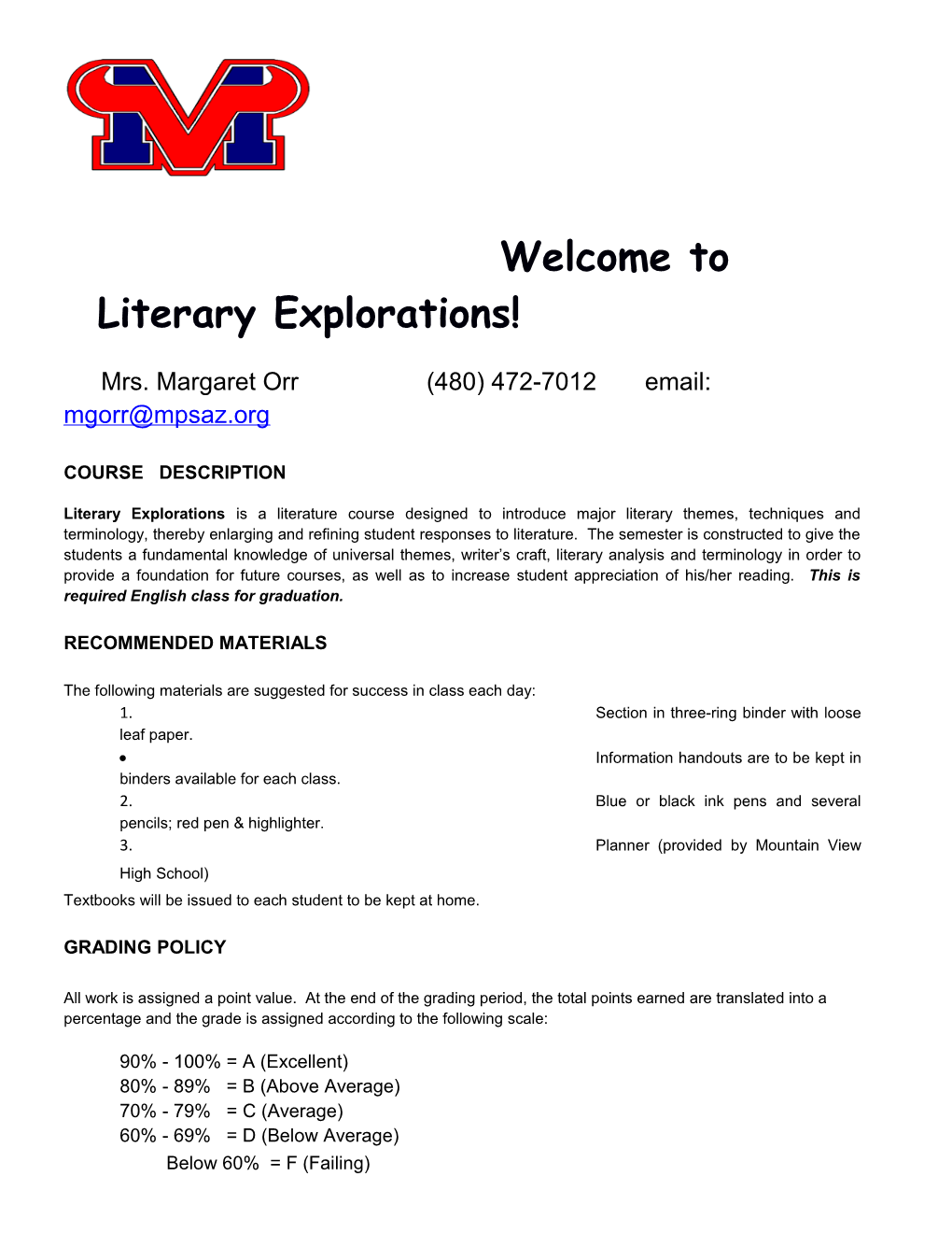 Welcome to Literary Explorations!