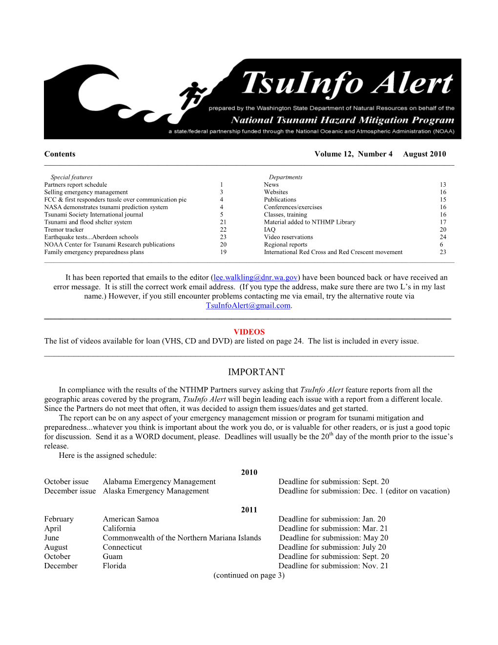 Tsuinfo Alert, V. 12, No. 4, August 2010 2