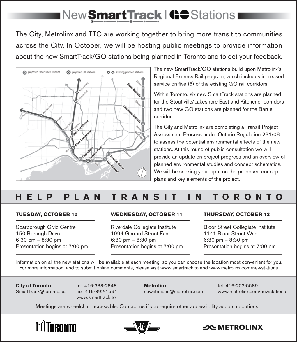 Page 1 Information on All the New Stations Will Be Available at Each