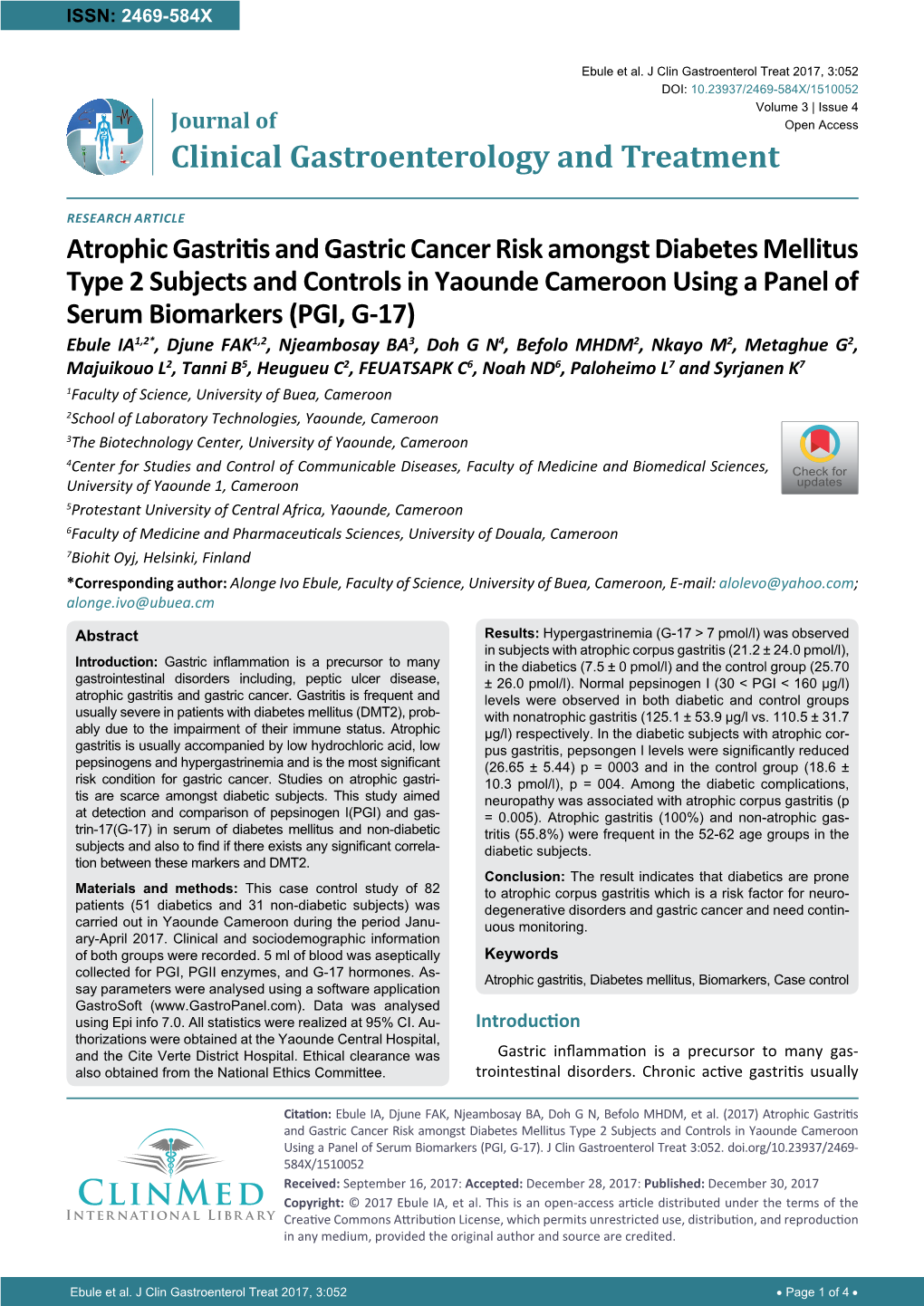 Atrophic Gastritis and Gastric Cancer Risk Amongst Diabetes Mellitus