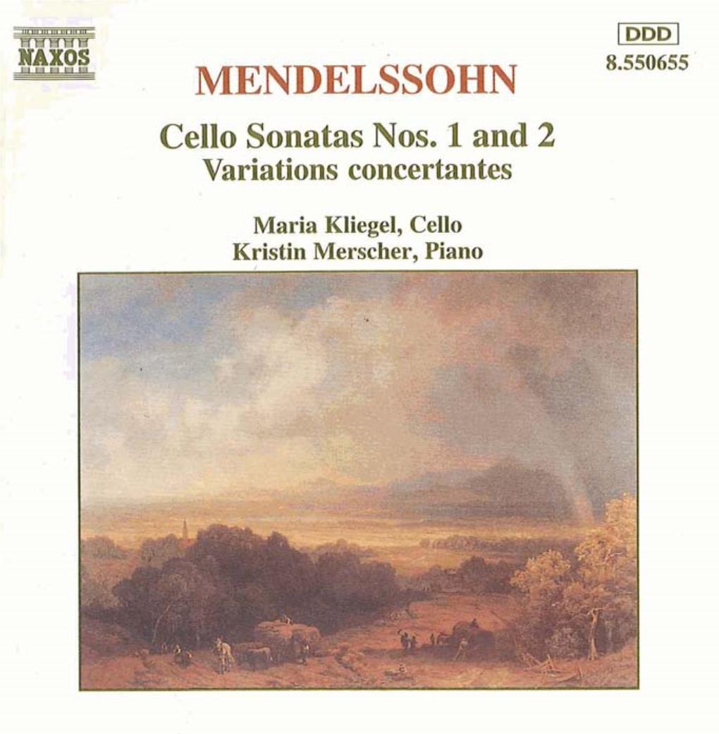 MENDELSSOHN Cello Sonatas Nos