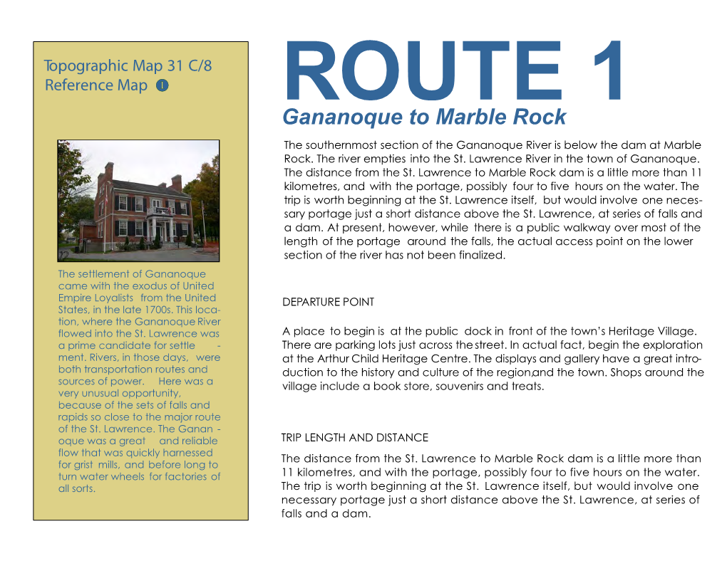 Gananoque to Marble Rock