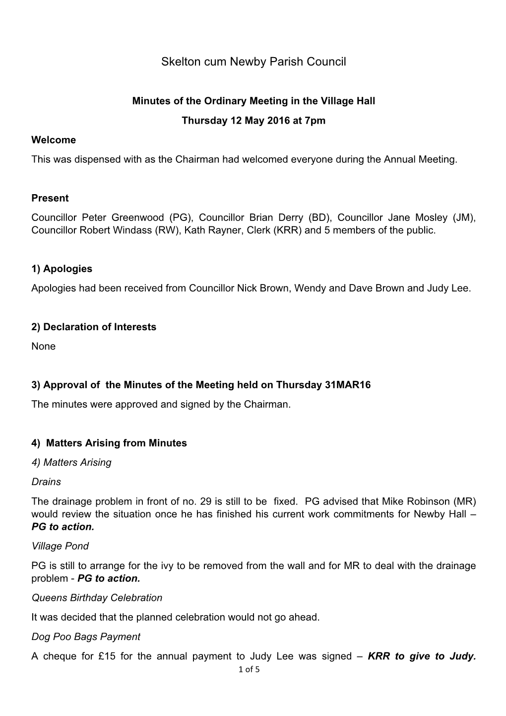 Skelton Cum Newby Parish Council