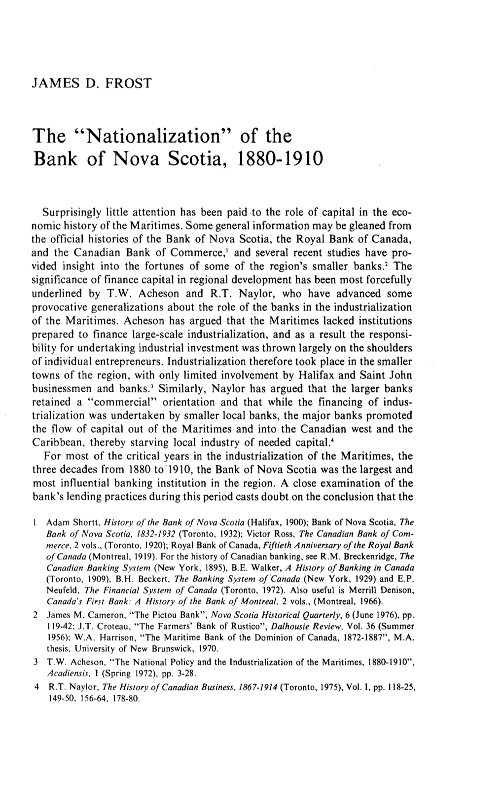 Of the Bank of Nova Scotia, 1880-1910