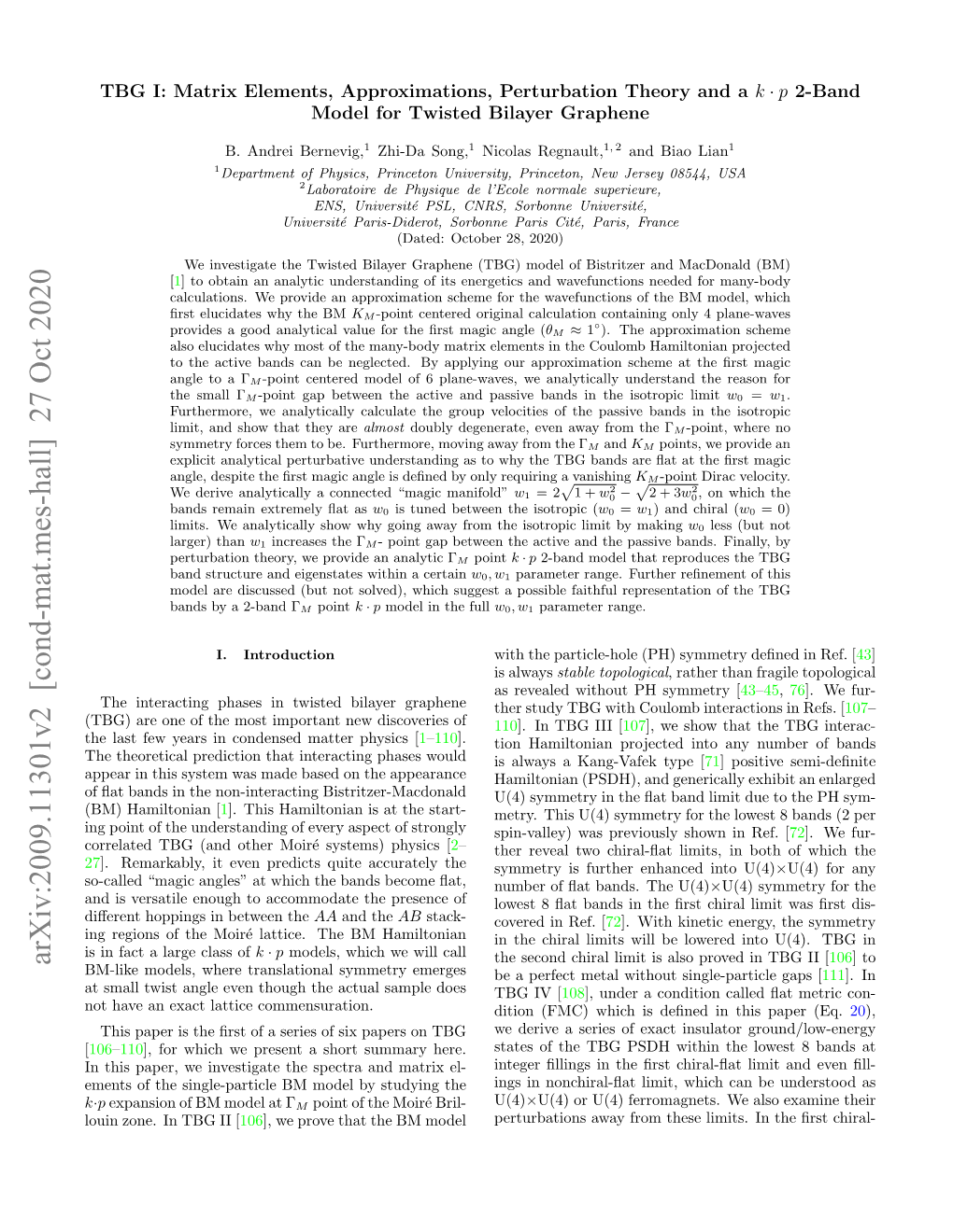 Arxiv:2009.11301V2 [Cond-Mat.Mes-Hall] 27 Oct 2020