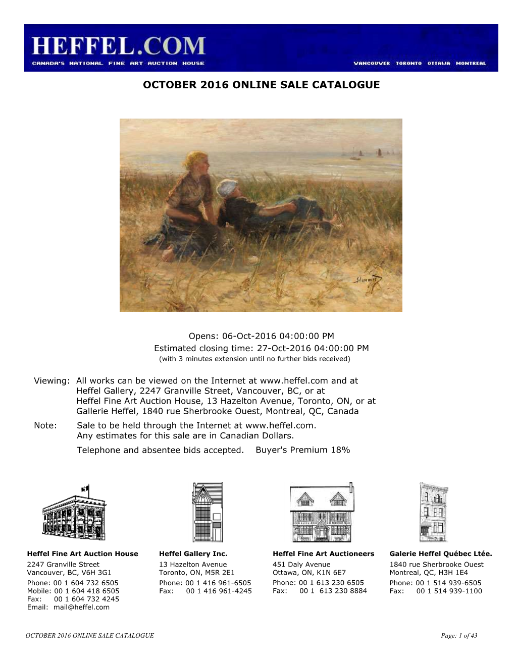 October 2016 Online Sale Catalogue